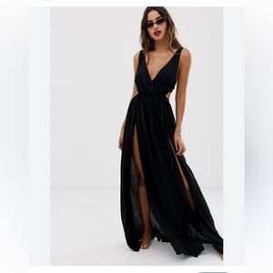 ASOS DESIGN Shirred Maxi Beach Dress, SZ 4